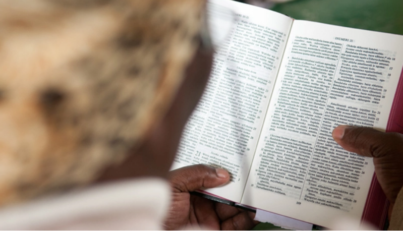 Un ouvrier chrétien dirige une étude biblique hebdomadaire dans un village xhosa de la région de Peddie.