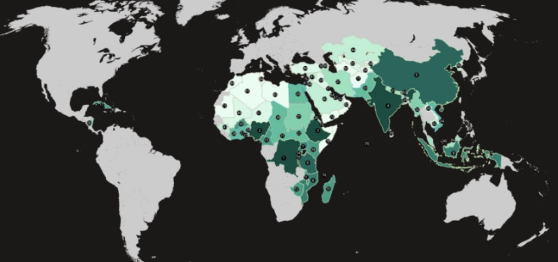 La carte montre les pays où la pénurie de Bibles est la plus importante, notamment la République démocratique du Congo, le Nigéria, lÉthiopie, lInde et la Chine, où des millions de chrétiens attendent toujours un exemplaire des Écritures.