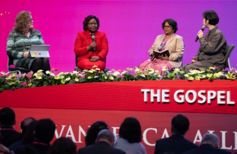 Emma van der Deijl, CEO of Gender and Religious Freedom (left), along with Irene Kibagendi, executive director of the Pan African Christian Women Alliance (second from left), and the Rev.