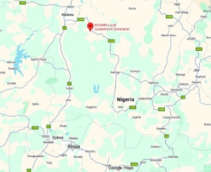 Localisation du comté de Kajuru, État de Kaduna, Nigéria.