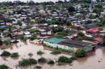 MOZAMBIQUE — Une vue aérienne montre des quartiers résidentiels inondés au Mozambique