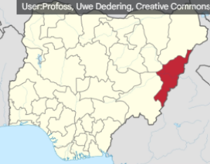 Localisation de lÉtat dAdamawa au Nigeria.